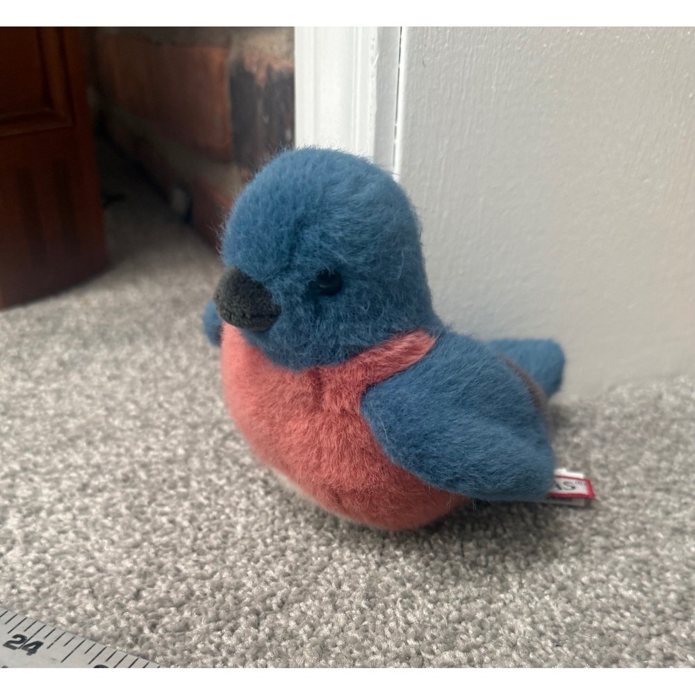 Douglas Cuddle Toys Eastern Bluebird Plush Stuffed Animal Blue Pink 6 Inch